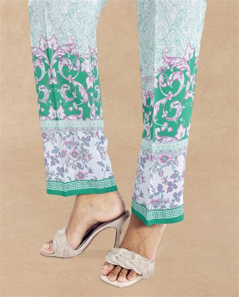 Rareism Women Sepio-B Light Green Tie Up Closure Straight Fit Ankle Le