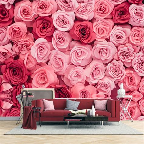 DURGA QUALITY CREATION Pink Flower Design Wallpaper Rolls for Home ...
