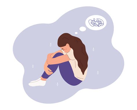 The concept of depression in young woman, teenager. Sad girl is sitting ...