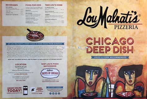 Lou Malnati's Menu Chicago (Scanned Menu With Prices)