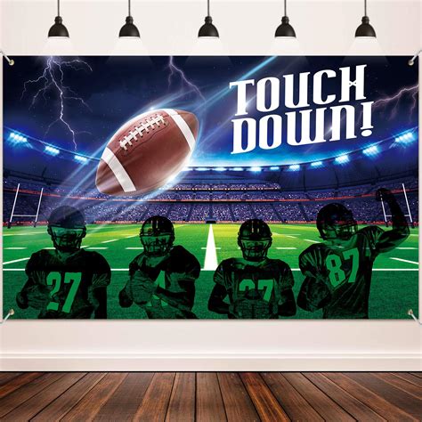 Buy Football Party Decoration Supplies, Large Fabric Football Scene for ...