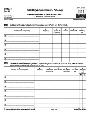 Schedule R Form 990 2011 - Blank Fillable Template | Fill Out, Print ...