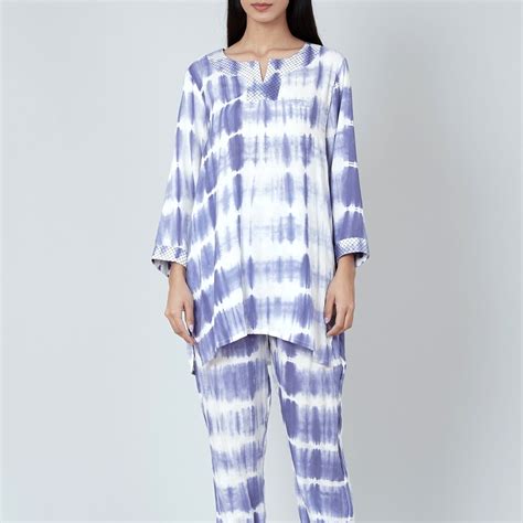 Blue and White Tie-Dye Lounge Set – First Resort by Ramola Bachchan