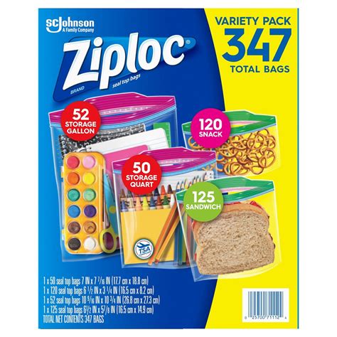 Ziploc Quart Bags Dimensions