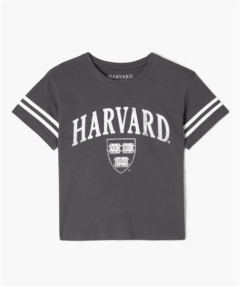 Tee-shirt manches courtes oversize imprimé fille - Harvard gris fonce ...