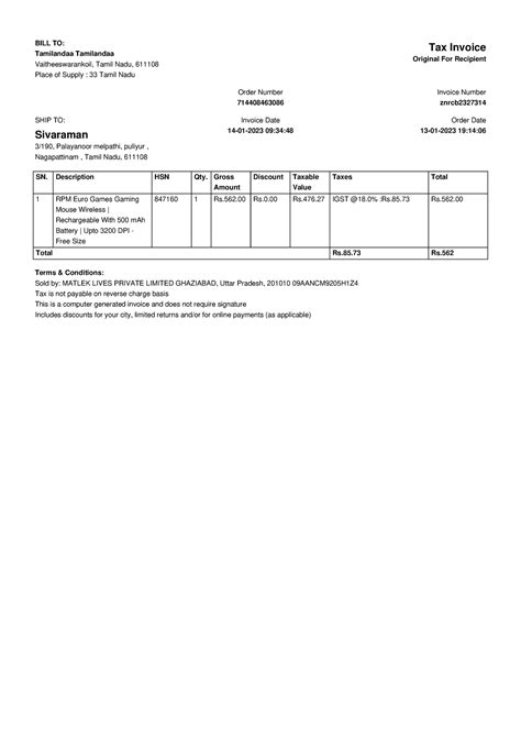 Downloading invoice ms invoice 714408463086 1 - BILL TO: Tamilandaa ...