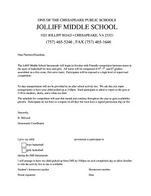 Fillable Online Intramurals Permission Form Fax Email Print - pdfFiller
