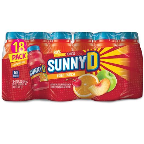 SUNNYD Fruit Punch Shelf Stable Juice Drink, 18 Count, 6.75 fl oz Bottles - pack of 2 - Walmart.com