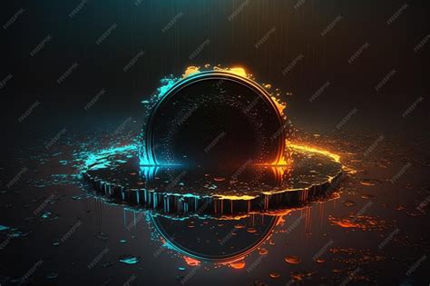 Gotas de lluvia sobre objetos con un resplandor fantástica ilustración ...