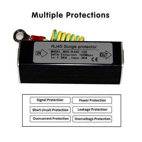 Buy thernet Surge Protector RJ45 100Mbps Network Lightning Protection ...