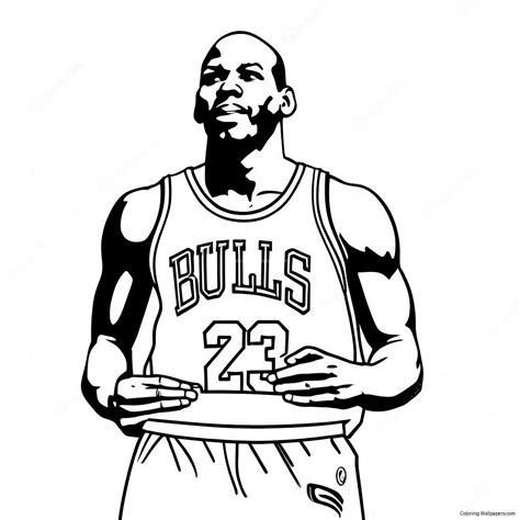 Michael Jordan In A Classic Bulls Jersey Coloring Page (7691-6127)