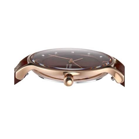 Skagen Mens 30 mm Anita Lille Red Dial Leather Analog Watch - SKW3064I