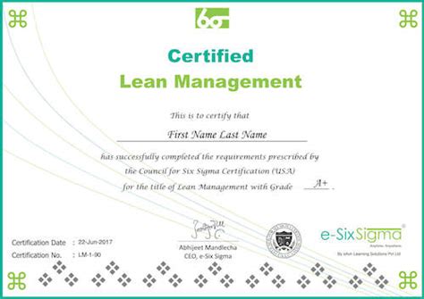 Lean Management Training & Certification Course