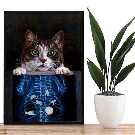 Buy Cat Skeleton Model Wall Art, Cat X-ray Knowledge Wall Art, Cat ...