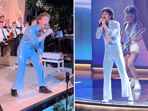 Mark Zuckerberg singt im glitzernden Jumpsuit-Look von Benson Boone ...