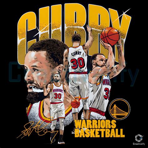 Steph Curry Warriors Basketball Signature Art PNG - CreativeLify