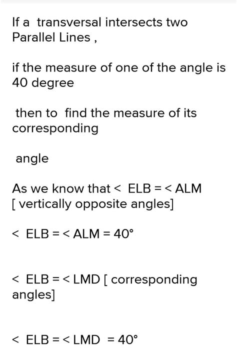 a a transversal intersects two parallel lines if the measure of one ...