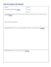 CSG Form.docx - CSG Pre-Work 35 Points Subject: Name: Standard ...