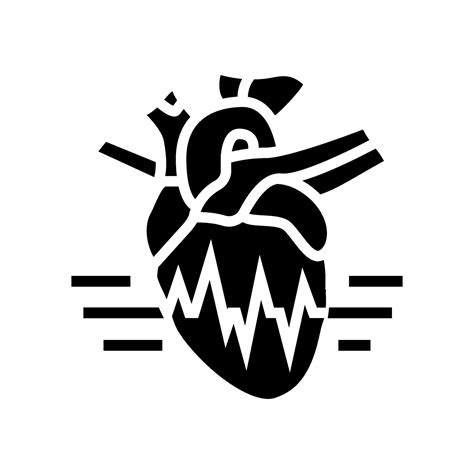 rapid heartbeat palpitations disease symptom glyph icon vector ...
