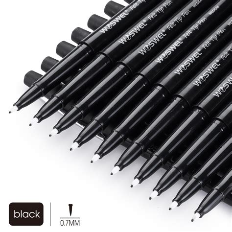 Snapklik.com : Black Felt Tip Pens - 60 Pack, 0.7mm Medium Point Pens ...