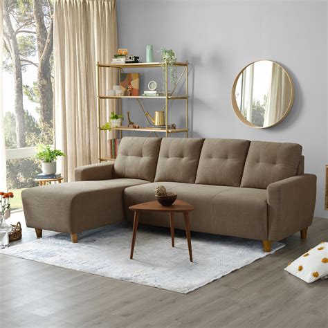 Buy Sleepyhead Yolo 3 Seater Brown Fabric Sofa Online at Best Price ...