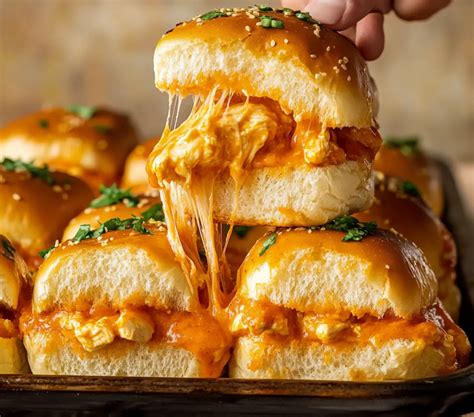 Easy Sheet Pan Buffalo Chicken Sliders Recipe - My Homemade Recipe