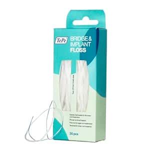 Buy TePe Bridge & Implant Floss, 30pcs, Wide Dental Floss Suitable for ...