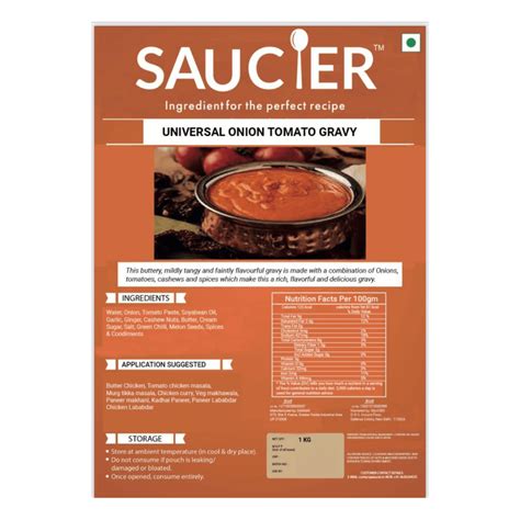 Saucier Universal Onion Tomato Gravy 1 Kg AmbientRetort Wholesalers ...