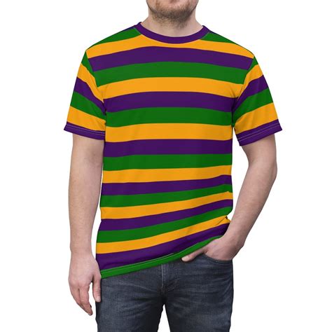 Mardi Gras Striped Polo Shirt: Unisex Cut & Sew Tee - Etsy