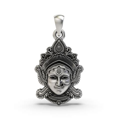 925 Silver Lakshmi Maa Face Pendant | Goddess Laxmi Devi Jewelry for W ...