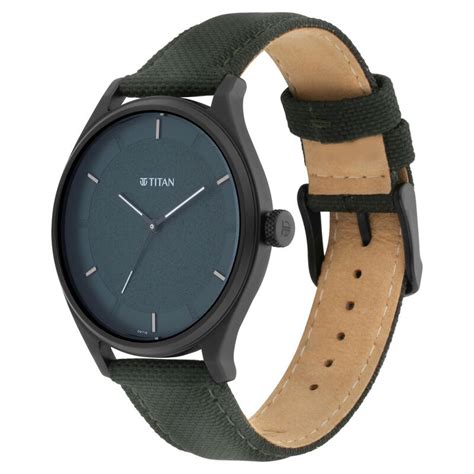 Buy Online Titan Workwear Green Dial Analog Leather Strap Watch for Men ...