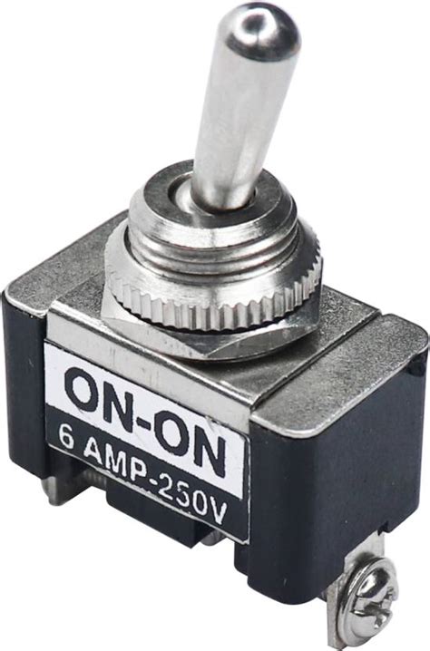 Electronic Spices 6Amp 250V 3 Pin Mini Toggle Switch ON OFF, Black ...
