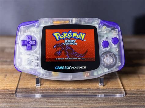 Buy Custom Game Boy Advance (GBA) | Clear Shell Purple Accents | IPS V5 ...