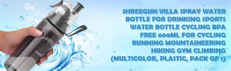 SHREEGUN VILLA Spray Water Bottle for Drinking Sports Water Bottle ...