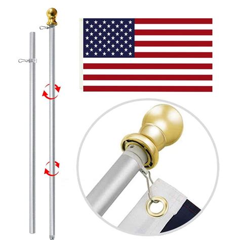Buy BaytoCare 6FT Flag Pole kit, Aluminum Flag Pole Bracket Tangle Free ...