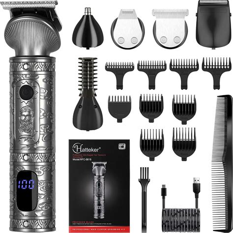 Hatteker Beard Trimmer Kit for Men Professional Hair Clipper T-Blade ...