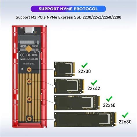 ULTRABYTES M2 SSD Case M.2 To USB 3.1 Gen 2 10Gbps Nvme SSD Enclosure ...