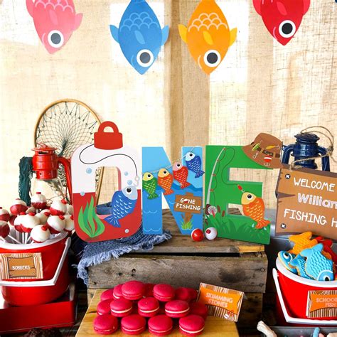 Distaratie Gone Fishing Large One Letter Sign First Birthday India | Ubuy