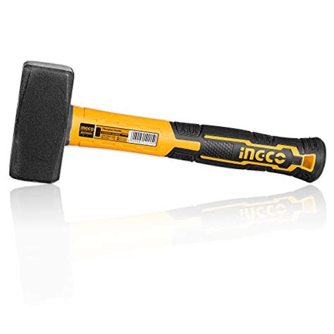 INGCO Stoning Hammer, 1000g Drop-Forged Hammerhead Heat Treatment, 45 ...