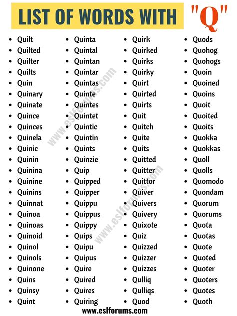 Four Letter Words Start With Q - Printable Calendars AT A GLANCE