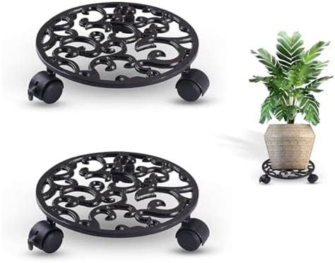 Sharpex Pack of 2 Metal Caddy Iron Dolly on Round Rack Rustproof Sturdy ...