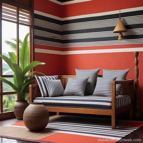 Bold Stripes: A Mesmerizing Indonesian Bali Cultural Pattern | Stable ...