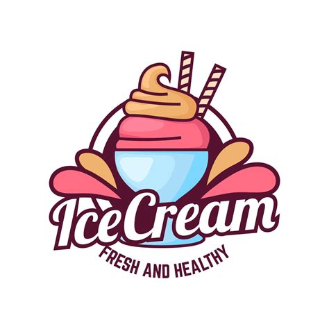 Ice Cream Logo Design. Ice cream shop logo badges and labels, gelateria ...