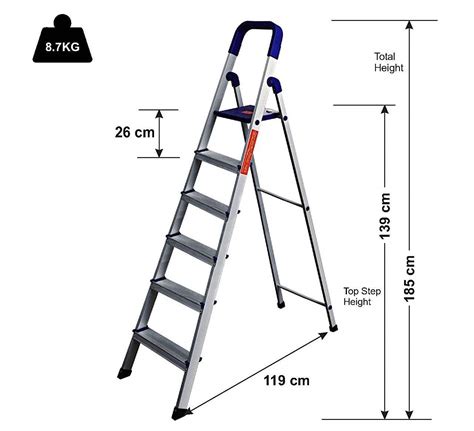 Parasnath Maple 6 Step Light Weight Aluminium Step Ladder 6 ...
