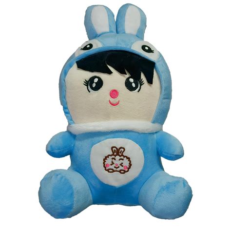 Buy Cute Cartoon Girl Plush Toys for Kids, Soft Stuffed Toy, Blue ...