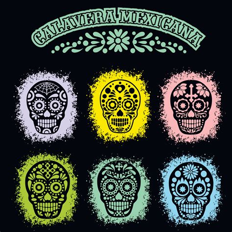 set mexican sugar skull 30770051 Vector Art at Vecteezy