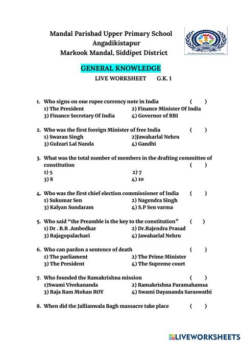 General Question Worksheet 的图像结果