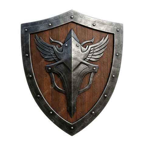 Wooden Medieval Shields With Metal On Transparent Background, Shield ...