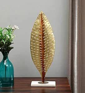 Buy Vedas Exports Gold Iron Nami Leave Big Table Top Showpiece (Size 7. ...