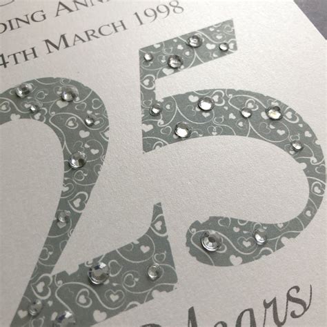 Silver (25th) Anniversary Card Sarah Louise Designs - Worksheets Library